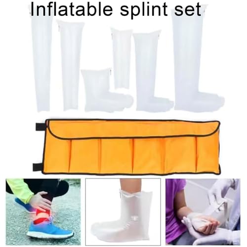 Attelle gonflable de premiers secours en PVC avec pompe pour main, poignet, bras, jambe, cheville – Idéal pour la maison et l'extérieur