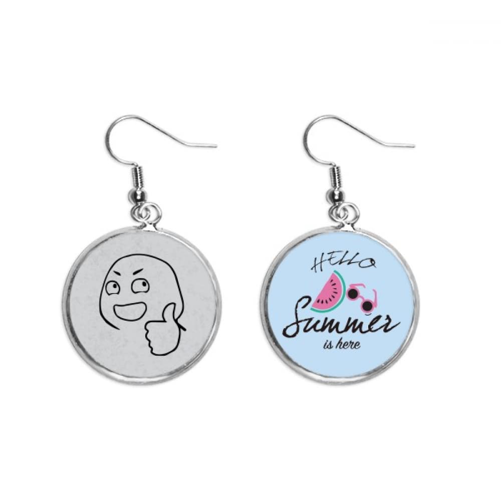 Pendientes de sandía anime y patrón negro joyitas de verano 5