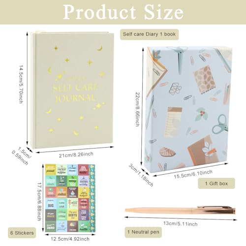 Image of Climberty Self-love Gratitude Journal Book for all ages, Invest few minutes each day to be more Happy, Positive, Productive & Mindful, 6 Sheet Stickers Gift 80 Sheet /160 Pages