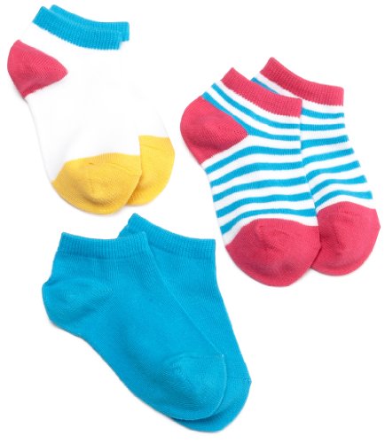 Jefferies Socks Girls 2-6x Color Peds Three Pair Pack