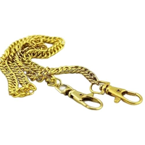 LPUKOI Chaîne de sac à main en métal 40-120 cm 7 mm de largeur, poignée de rechange pour sac à main, sac à bandoulière, accessoires de chaîne or clair/argent/noir/bronze pour femme-or-100 cm