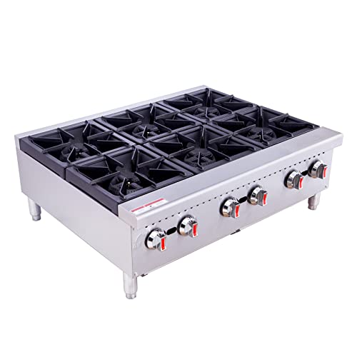 HAKKA 6-Burner Gas Countertop Hotplates - Compact, Durable, and Efficient Cooking Solution