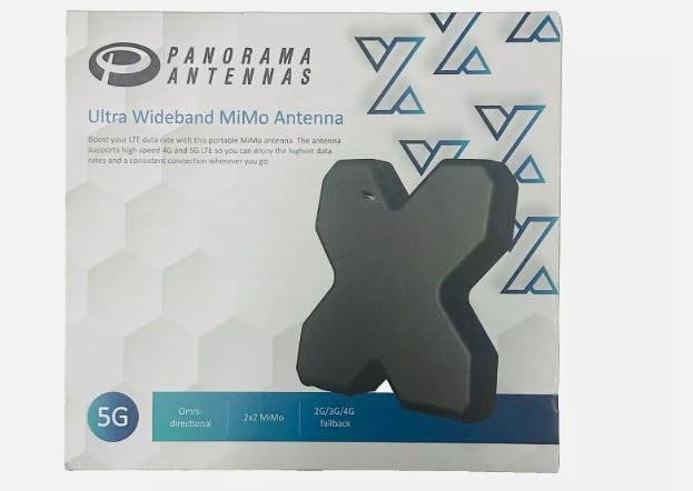 Panorama Ultra Wideband MiMo Antenna, 5G Compatible, X-Design with Desk and Window Mount Options