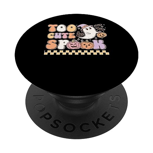 To Cute To Spook Spooky Halloween Creepy Ghostly Design PopSockets Swappable PopGrip, Black