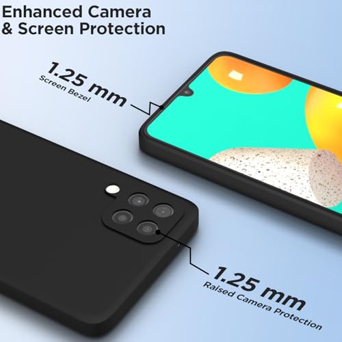 Image of Outlouders Back Cover for Samsung Galaxy M32 4G / M32 Prime / F22 4G | Camera Protection | Durable Soft Matte Silicone Bumper Case (Black)