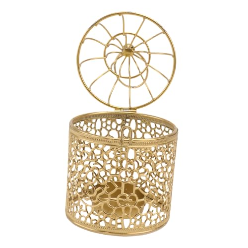 VICASKY Portacandele Gabbia per Uccelli in Ferro Color Oro Design Minimalista Portatealight Creativo per Decorazione Casa Adatto per Soggiorno Bar e Feste