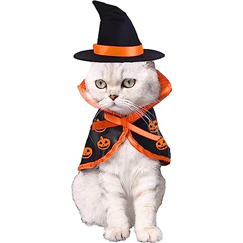 猫用コスチューム - 子猫のコスプレ衣装,犬服のマントの形のコウモリのパターンは、ウサギ、犬、猫のためのカボチャのパターンでハロウィンの雰囲気を追加します