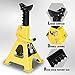 YELLOW JACKET 2 Ton Jack Stands with Double Locking and Large Foot Base for Lifting Car, Heavy Duty Steel, 4,400 lb Capacity, Yellow, 1 Pair