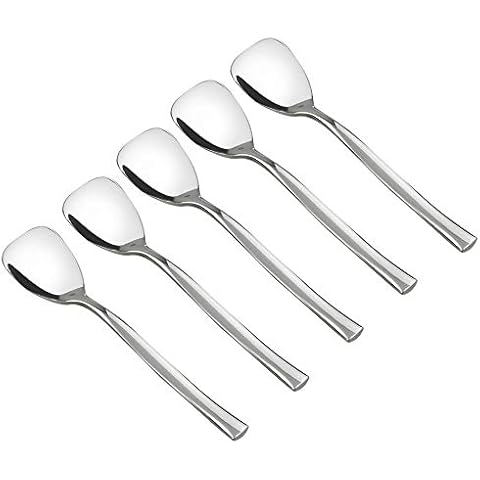 Idomy Set of 12 Stainless Steel Dessert Spoons, Triangle Shape Cover