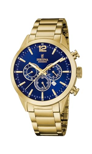 Montre Festina Homme F20633/2 Chronographe Étanche en Acier Doré