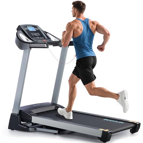 Treadmill with 15% Auto Incline – 350 LBS Capacity, 3.5HP Electric Folding Treadmill Up to 10MPH Speed, Running Machine with 20″ Wide Tread Belt & LCD Display for Home Use, Bluetooth Speaker