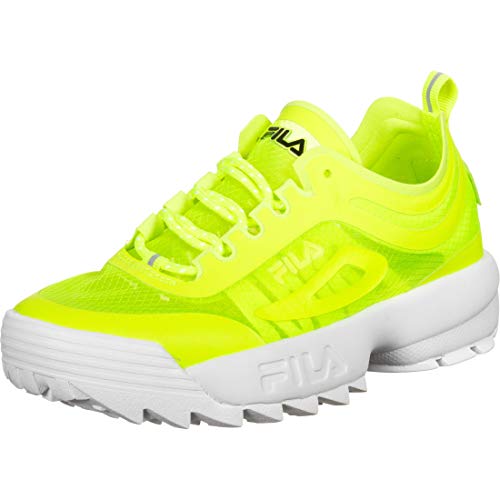 FILA Disruptor Run Sneaker Damen Neongelb, 36 EU - 5.5 US