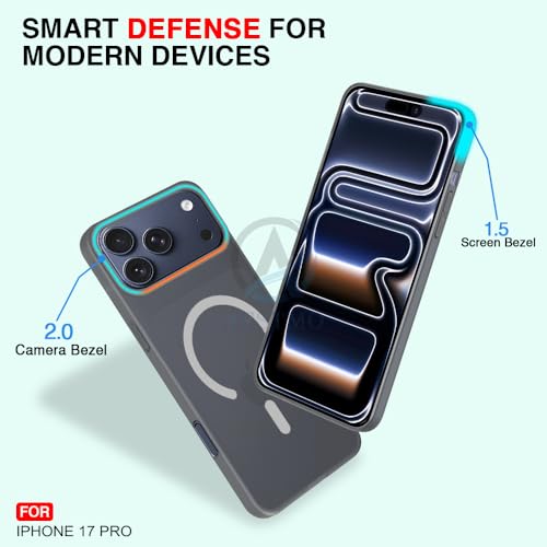 Image of AESTMO iPhone 17 Pro Back Cover | Slim Hard Shell | Matte Frosted Hard Back Translucent Back Cover for iPhone 17 Pro (Compatible with MagSafe Accessories, Black)