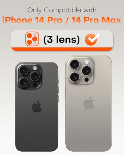 Image of TOCOL for iPhone 14 Pro Max Camera Lens Protector /iPhone 14 Pro Camera Lens Protector Tempered Glass HD Individual Scratch Resistant Cover Accessories Case Friendly 2 Pack(Dark Blue)