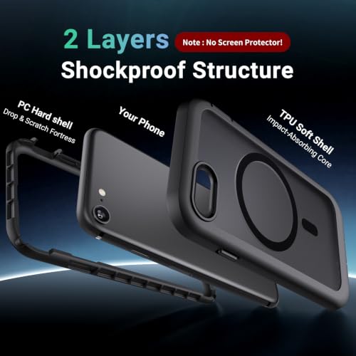 Image of jaroco Magnetic for iPhone SE Case 3rd /2rd,iPhone 8 /7 Case 4.7''-Black
