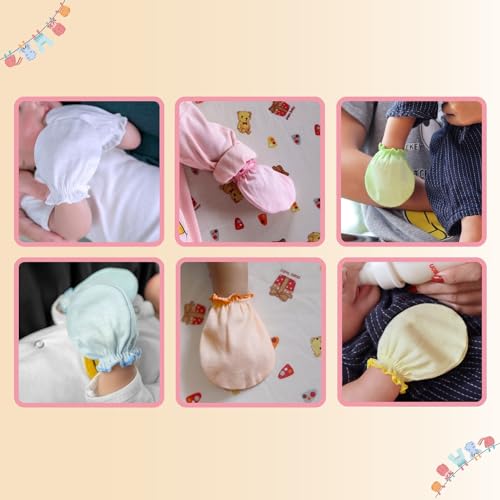 image for RATIVE Baby Mittens Newborn No Scratch Gloves, Organic Cotton Infant M