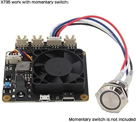 Geekworm Raspberry Pi 4 X735 V3.0 Expansion Board with PWM Cooling Fan & Safe Shutdown & DC 6V-30V Width Voltage Input for Raspberry Pi 4B/ 3B+/ 3B / 2B