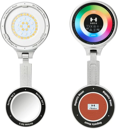 Harlowe Sol 5W ���CRGBCW �Z���t�B�[���C�g �X�y�N�g�� �N���G�[�^�[�L�b�g/MagSafe�Ή� �R���p�N�g�Ń|�[�^�u���ȃ��o�C��RGB���C�g �ʐ^��r�f�I�B�e�p