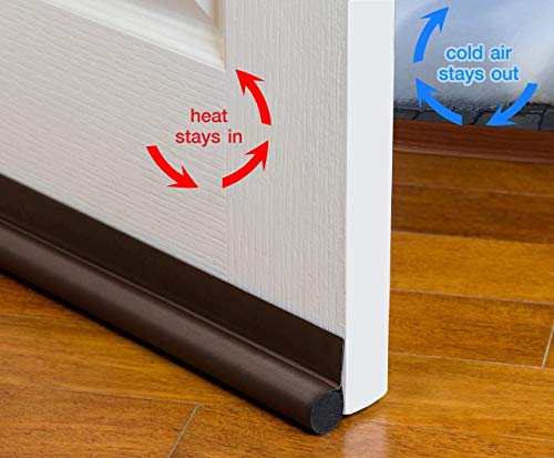 Deetool Man Door Draft Stopper 36" : One Sided Door Insulator With Hook And Loop Self Adhesive Tape Seal Fits To Bottom Of Door/Under Door Draft Stopper (Brown) #TOP1