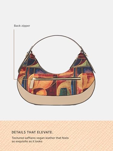 Image of ZOUK Women's Vanya Baguette | Crossbody Vegan Leather Sling Bag | Detachable Strap