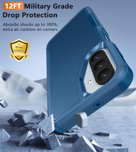 Image of FNTCASE for Galaxy A26-5G Phone Case: Samsung A26 5G Dual Layer Shockproof Protective Cell Phone Cover with Screen Protector, Military Grade Drop Protection - 6.7 inch (Matte Blue)