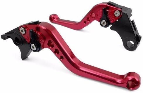 CNC Adjustable Short Brake Clutch Levers for Kawasaki ZX10R 2006-2015 Z750R 2011-2012 Z1000SX/NINJA 1000/Tourer 2011-2016 Z1000 2007-2016 ZX6R/636 2007-2016 Red