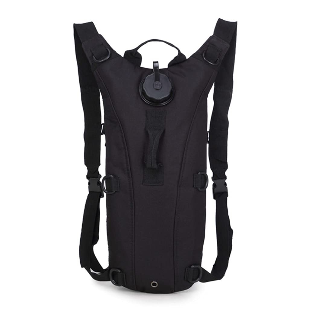 Tactical 3L Bladder Water Bag Camel Backpack for Hiking Outdoor Camping Military Portable Hydration Packs Hiking Pouch Water Bag (Black)
