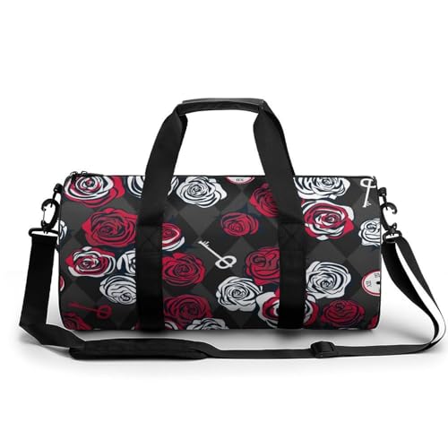 Sac de voyage roses rouges et blanches pour weekend et camping