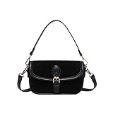 PU Hobo ハンドバッグ 無地 スラウチバッグ レトロ 冬 秋 スモール トップハンドル ハンドバッグ シック 女性用 旅行 ショッピング 日常 Us, ブラック