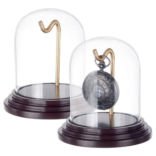 Cloche dôme en verre pour montre de gousset NBEADS x2 | Support médailles