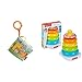 Fisher-Price Libro Activity bebé, Juguete Colgante para bebé recién Nacido (Mattel FGJ40) + - Pirámide Balanceante, Juguete para Bebé +6 Meses (Mattel FHC92)