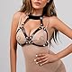 WENTPOL Punk Leder Geschirre Harness BDSM Damen sexy Brust Fesselgurt Harness Body Brustgurte Cupless Lingerie Fesseln Sexspielzeug Sexy Dessous Bondage Cosplay Club Kleidung Erotik Korsett Bikini