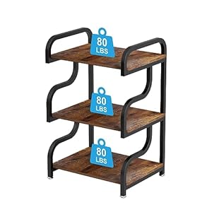 Printer stand 3 tier large printer stand durable materials and ample storage space printer stand with storage printer table for home office organizationrustic brown  urban country home decor