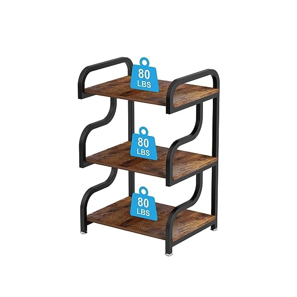 Printer stand 3 tier large printer stand durable materials and ample storage space printer stand with storage printer table for home office organizationrustic brown  urban country home decor
