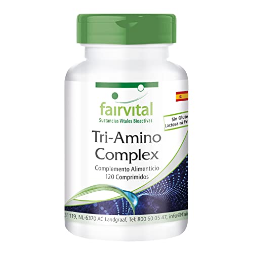 Fairvital | Tri-Amino-Complex - Complejo de Aminoácidos VEGANO - L-Arginina + Lisina + Ornitina - 120 Comprimidos - Calidad Alemana