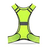 Besmall Reflective Safety Vest, High Visibility Mesh Vest with Pockets and Zipper Green Free Size