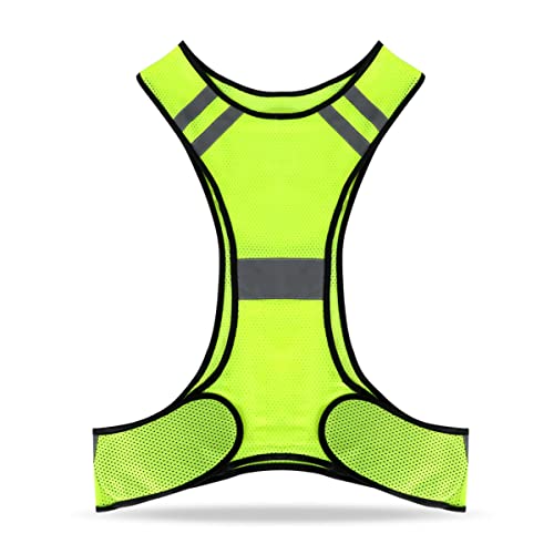 Besmall Reflective Safety Vest, High Visibility Mesh Vest With Pockets And Zipper Green Free Size #TOP23