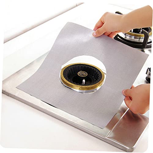 Veemoon Reutilizable para Cocina de Gas Forro Antiadherente para Estufas Resistente Altas Gris