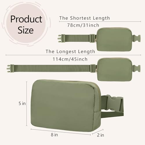 Image of VOROLO Fanny Pack For Women And Men Crossbody Bag Belt Bag Khaki Green