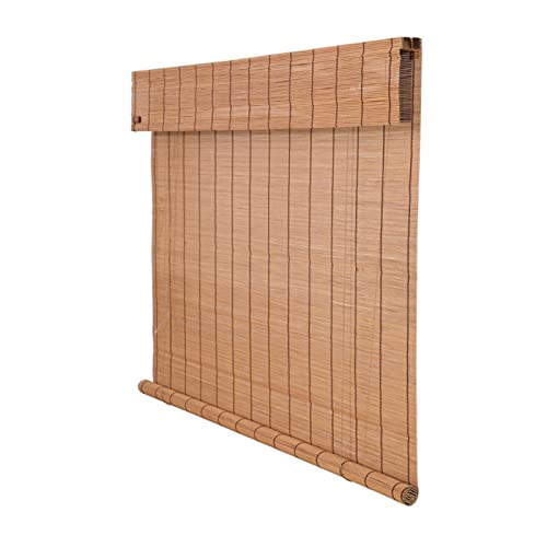 Estores Madera,Persiana De Bambú,Sombra Enrollables, Al Aire Libre Para El Balcón Del Patio Del Porche,Para Dormitorios, Sala De Estar, Baño, La Oficina, Personalizable,W125xH280cm/W49xH110in Cover