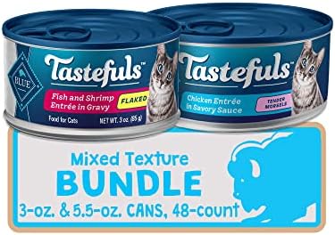 Blue Buffalo Tastefuls Natural Flaked and Tender Wet Cat Food Variety Bundle, Fish & Shrimp and Chicken image 5