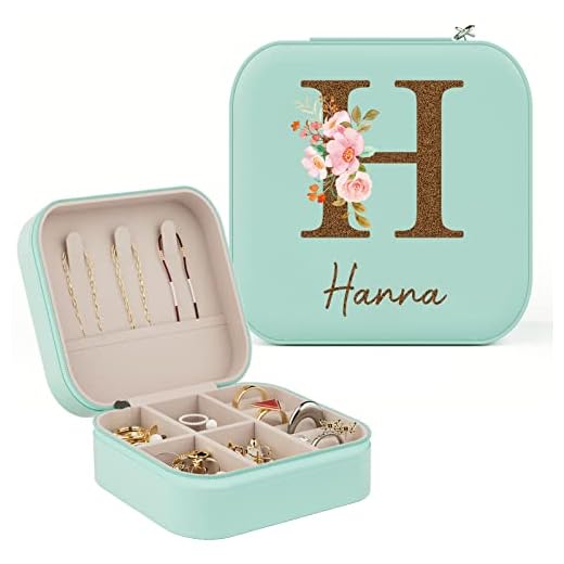 iDIY Personalisiert Schmuckkästchen mädchen Reise kleine - Original Schmuckbox mit Name und Buchstaben für Ohrringe Halskette Ringe Geburtstagsgeschenke für Frauen Mädchen