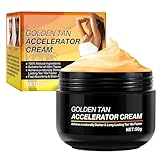 Golden Tan Accelerator Cream – Fast Dark Tanning Lotion for Outdoor Sun & Tanning Bed, Natural Glow with Tropical Scent, Non-Sticky, Long-Lasting Results 1pcs 50g