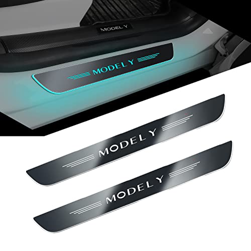 para Tesla Model Y Door Sill LED Lights Ultra Bright Welcome Illuminated Lights Model Y Accessories 2022 Cover