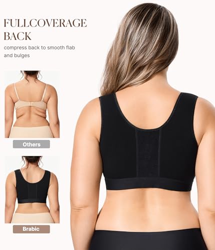 Image of BRABIC Post Surgery Front Closure Bras for Women No Underwire Compression Surgical Mastectomy Everyday Bra