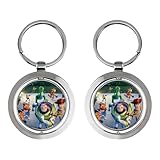 [ロニコン] キーリング トイストーリー キーホルダー キーチェーン ステンレス鋼 Keyring 鍵チェーン 丸型鍵入れ キーチャーム 軽量 防水