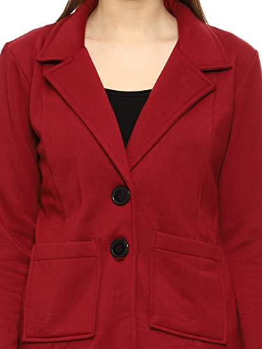 Image of ROARERS WOMEN REGULAR LENGTH POLY FLEECE SOLID COAT