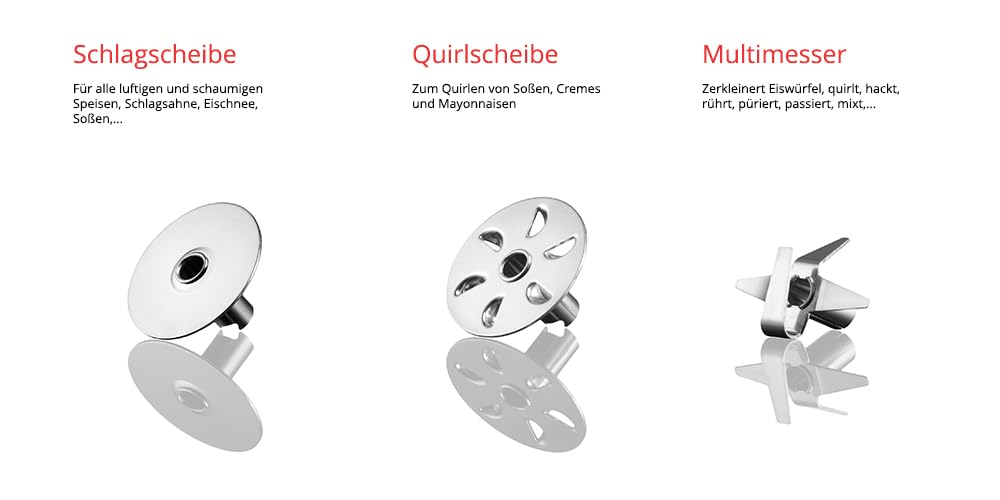 ESGE-Zauberstab P 200 Profi, frullatore a immersione bianco con accessori, fino a 17.000 giri/min, 90860, bianco/grigio