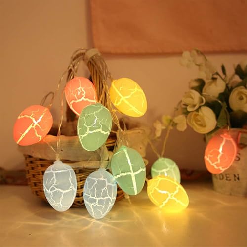 Koboko Lichterkette Ostern Batterie, 1,5M 10LED Ostereier Lichterkette...