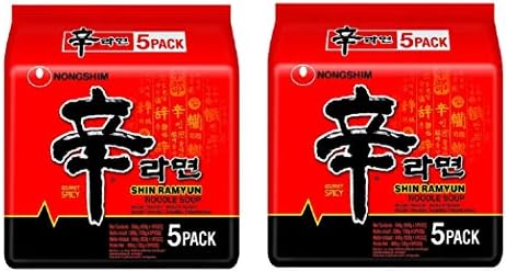 Nongshim Shin Ramyun Instant Noodles 120Gm*10Pack,Vegetarian (5Pack X 2 Combo) (Imported)